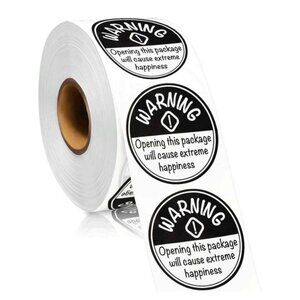 500pcs Extreme Happiness Stickers Black Round Self-Adhesive 1.5 Inch Labels Roll